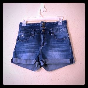 High waisted jean shorts, size 7
